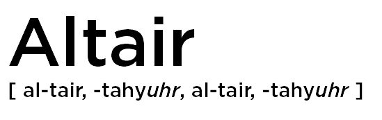 Altair definition graphic from a dictionary